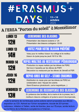 Planning des Erasmus days